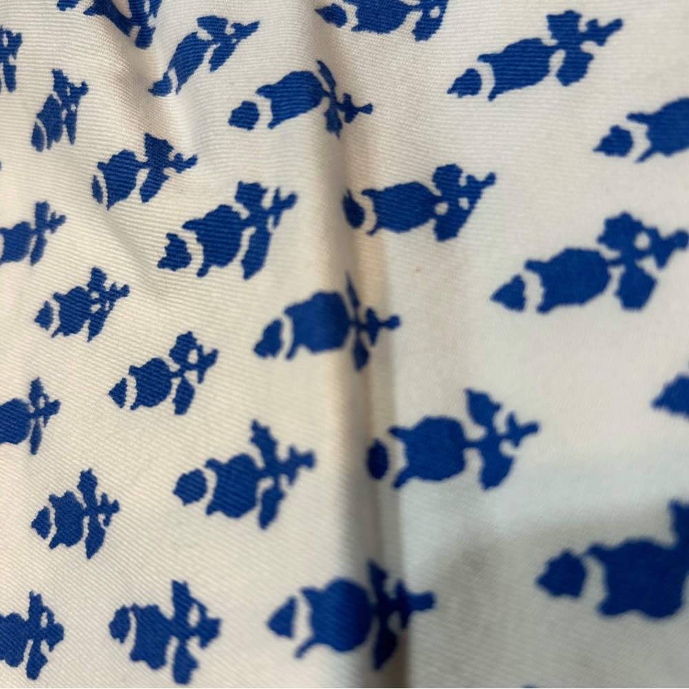 J.Crew toothpick ankle white pants with blue flower pattern - Picture 12 of 13